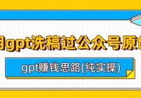 gptϴںԭԼgpt׬Ǯ˼·(ʵ)