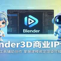 Blender3D��ҵIP��ƣ��ں�AI���߸������������ս�ģ����Ⱦ�ɽӵ�����